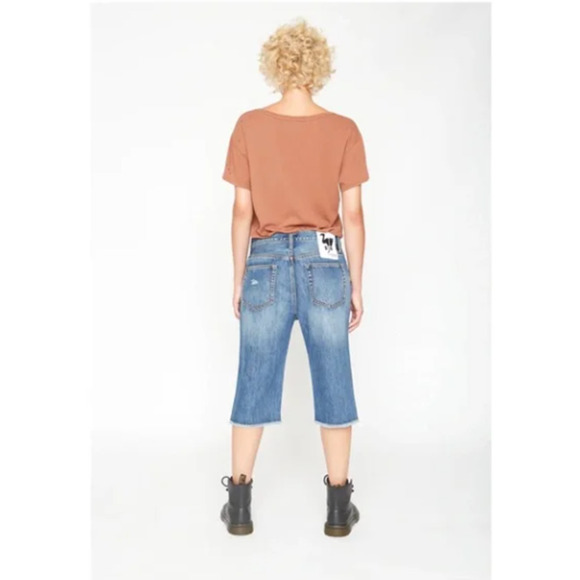 FREE People X Sandrine Rose Bermuda Jean Shorts Size 24 NWT - Picture 4 of 9